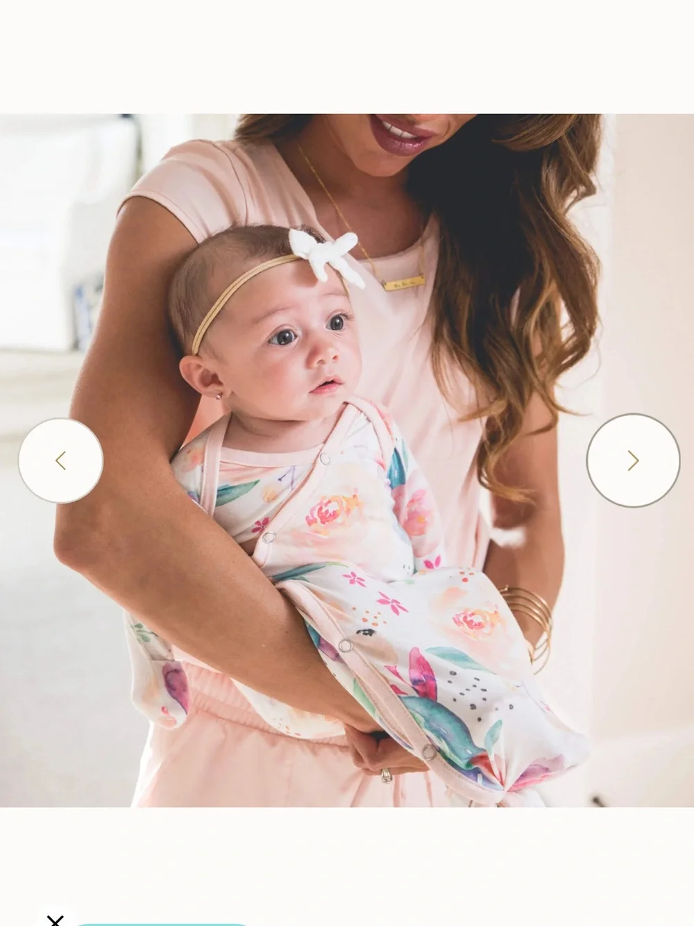 Copper Pearl Newborn Knotted Gown - Bloom Baby Floral Pink NWT New Jersey